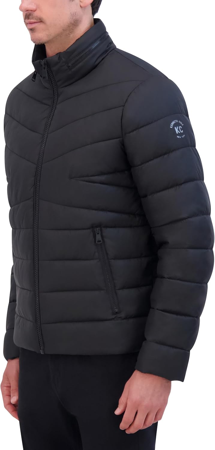 Kenneth Cole Men's Cf Zip Mixed Quilted Packable Puffer W Contrast Zipper - Image 3