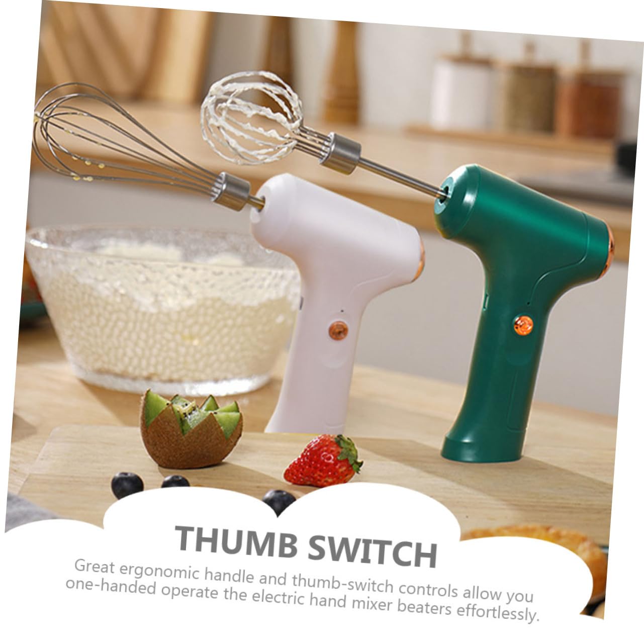 OFFSCH Electric Egg Beater Egg Cordless Hand Blender Easy Whisk Multi-function Hand Mixer