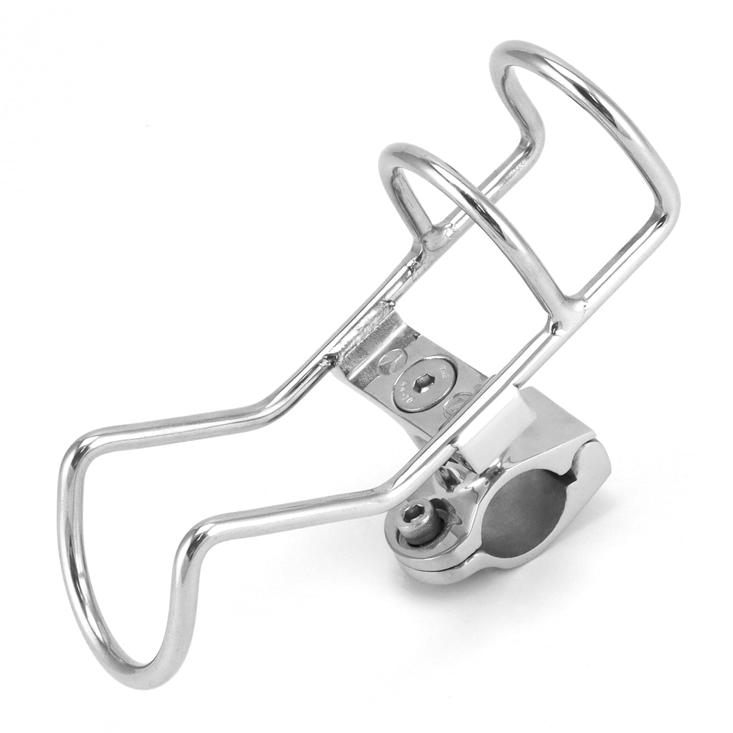 QWORK® Uchwyt na wędkę obracany o 360° ze stali nierdzewnej 316 – mocowanie na szynach 25 mm – do łodzi, łodzi rybackich, kajaków