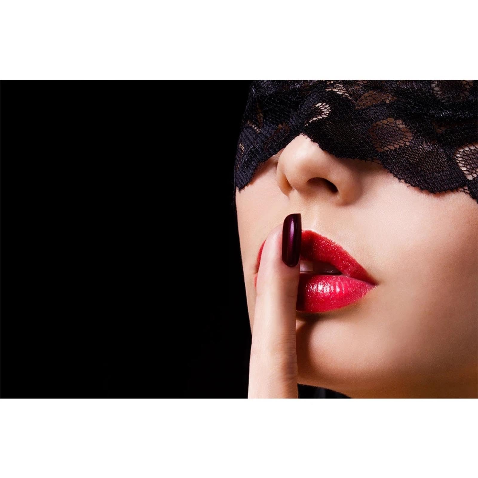 Doulaimai Frameless Elegant Woman Mural Hd Print Sexy Red Lips Woman Poster Canvas Art Wall Picture Canvas Painting Modern Home Decoration 50X100cm No Frame