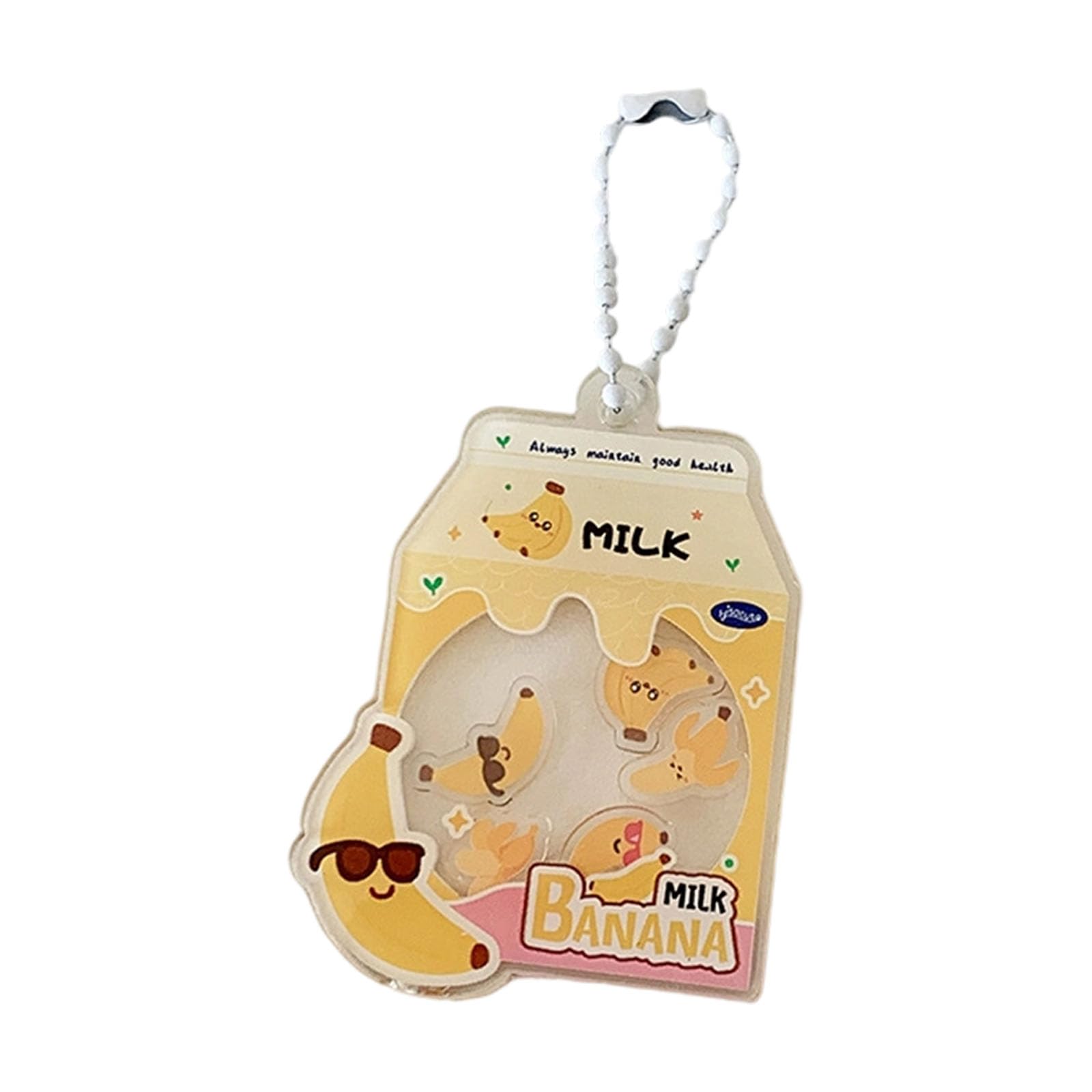 Vdaxvme Car Keyring for Women and Girls, Beautiful Bag Pendant, Drinks Bottles, Accessories for Backpacks, Purses, Decorations, Car, Yellow banana