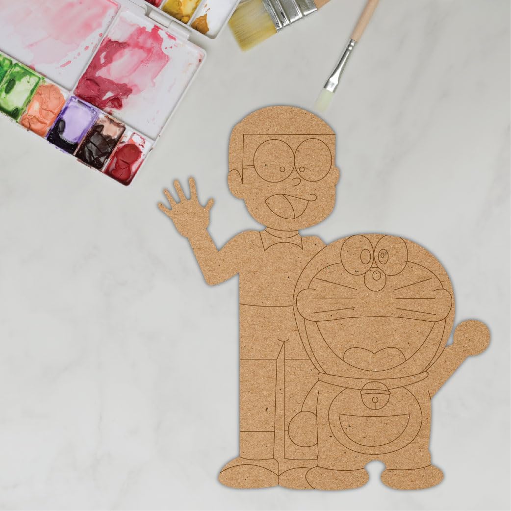 DIY Pre-marked Doraemon & Nobita Design on MDF 3mm Thick for Painting, Art & Craft-picture-11