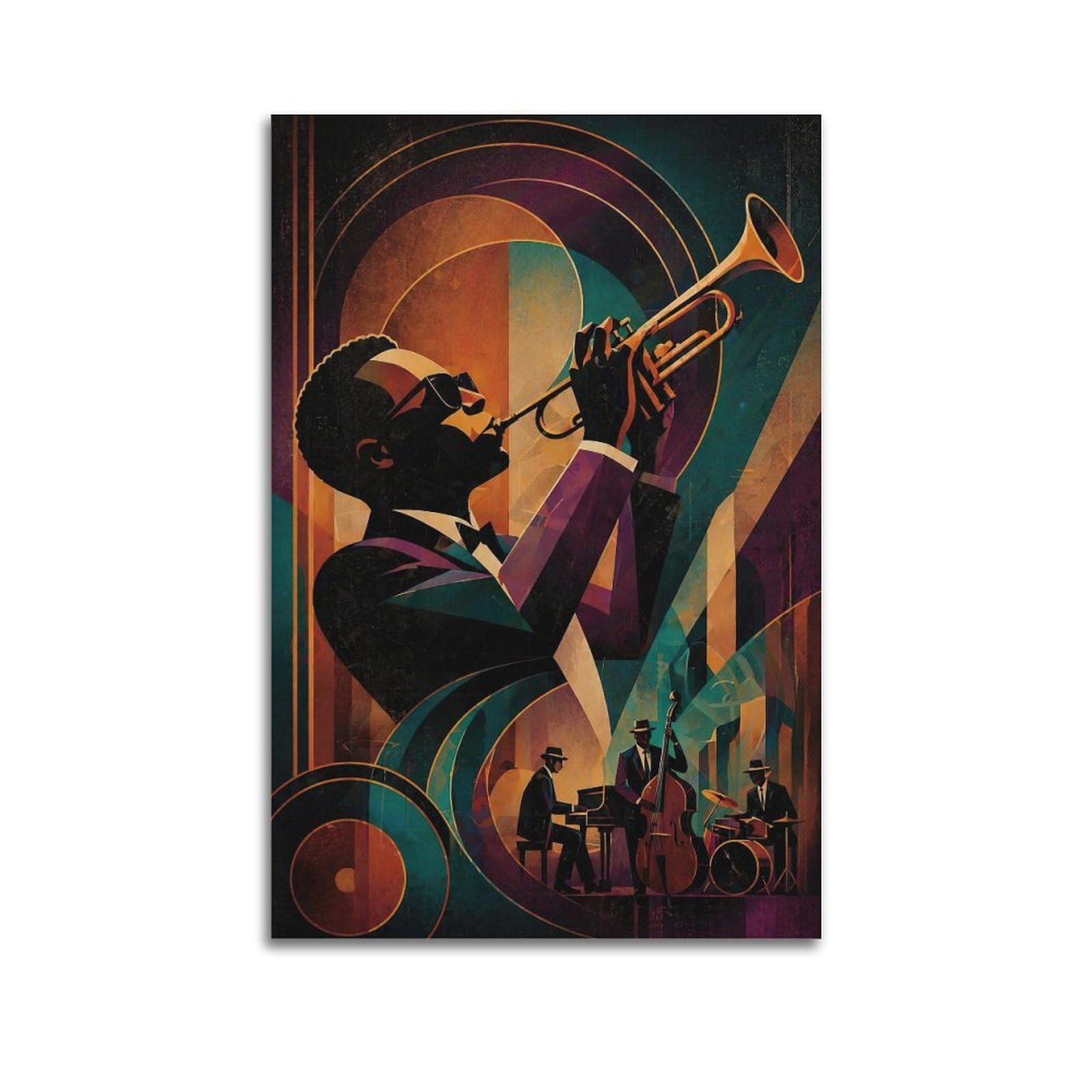 Okngb Unframe-Style Vintage Harlem Music Poster Jazz Legendary Trumpeter Decorative Painting Canvas Art Picture 20X30inch(50X75cm)