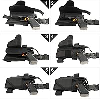 Vista 3 de Funda de pierna caída para pistola, para diestros, táctica, para muslo, airsoft, pistola, ajustable, actualización Negro(Black Left)