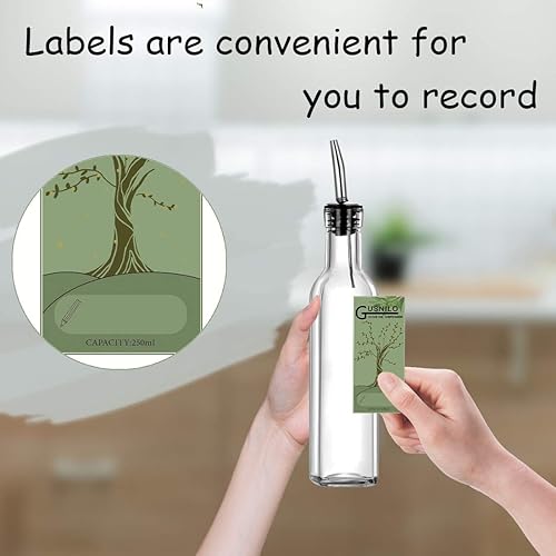 Miniatura 8 de Gusnilo Dispensador de aceite de oliva, vinagre de aceite, botella cuadrada de vidrio alta con boquilla vertedora de acero inoxidable, juego de 2 a