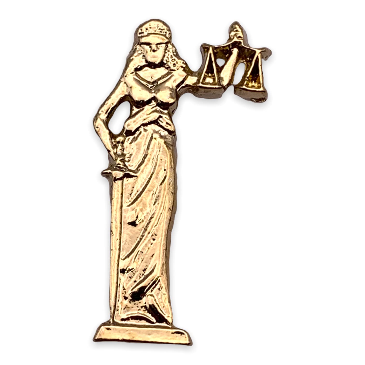 STOCKPINS Lady of Justice Lapel Pin – Gold Scales of Justice Pin for Lawyers, Law Graduates, and Legal Professionals – Perfect for Backpacks, Hats, and Jackets – Made in USA