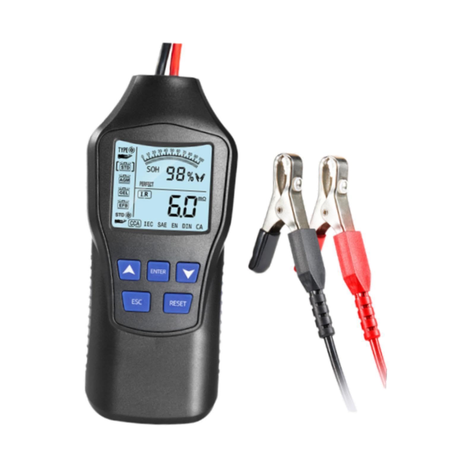 Probador de baterías para coche de 12V/24V de fácil manejo con