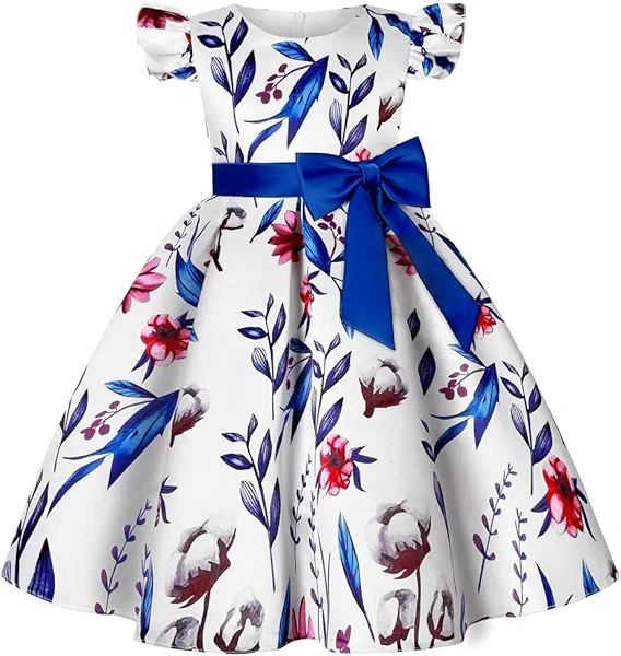 COMISARA 2-9T Girls Flower Easter Dresses Pageant Party Gown Dresses