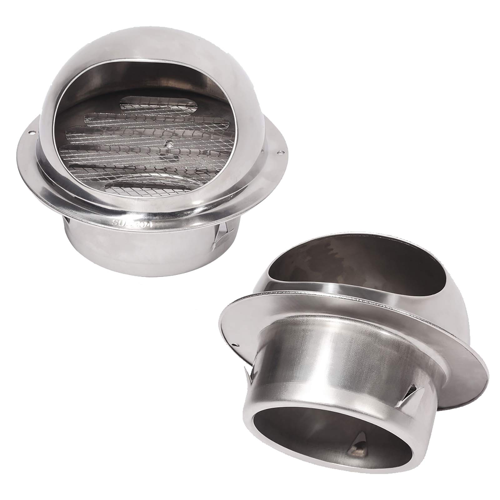 QWEASDF (Ø 60-250mm) Rund Wetterschutzgitter Edelstahl Lüftungsgitter Belüftungsgitter für Belüften & Entlüften,Entlüftungsgitter Abluftgitter Lüftungsschlitz für Wohnmobil/Badezimmer/Küche,150mm