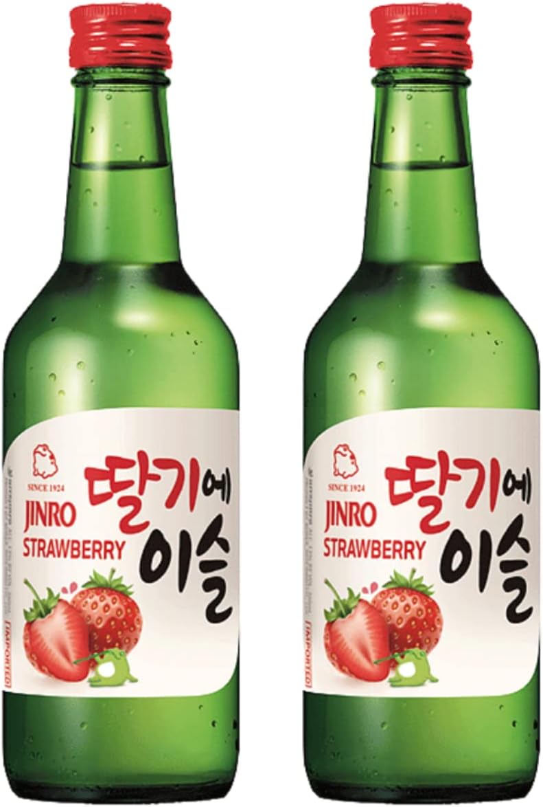 [Jinro] Soju Pack of 2 (Strawberry) 350ml Authentic Korean Alcohol