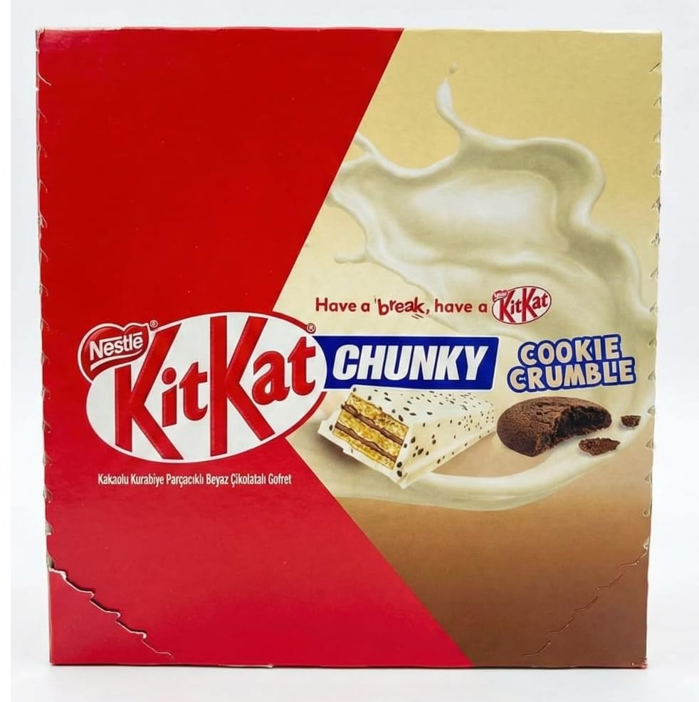 Nestlé Kitkat Chunky Kakaolu Kurabiye Parçacıklı Beyaz Çikolatalı Gofret 38 Gram x 12