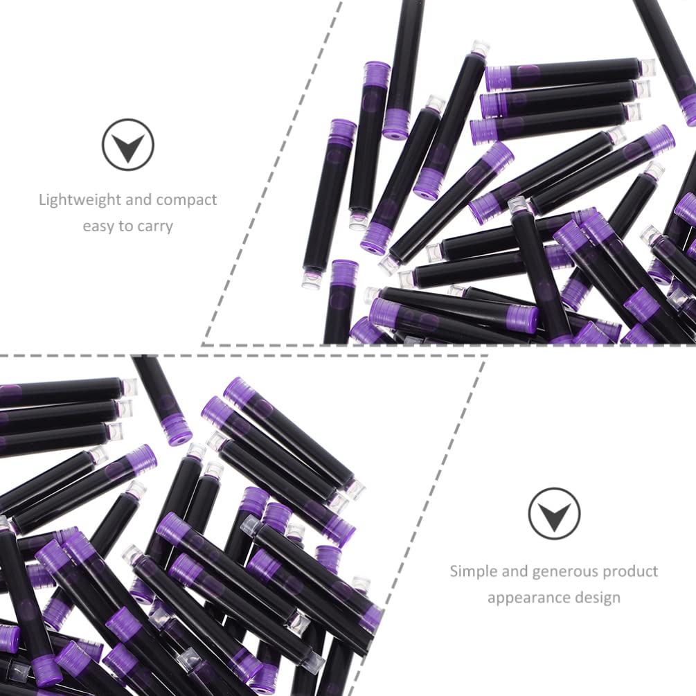 NUOBESTY 150Pcs Cartucce D' Inchiostro per La Penna Stilografica Purple Breve International Standard Generable Generric Generric Generable Cartucce per Calligrafia Belle Scuola Scuola