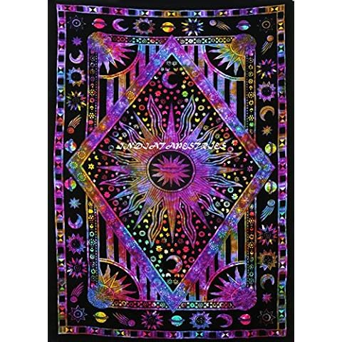 FUTURE HANDMADE Tapestry Hippie Galaxy Psychedelic Celestial Sun Moon Stars Wall Hanging Home Decor Bedspread Cover