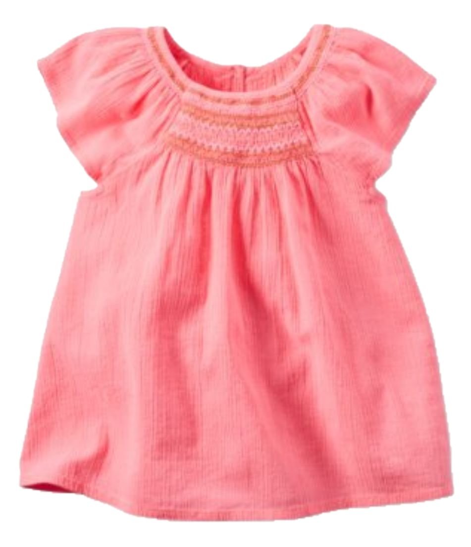Haut corail brodé manche longue pull fille 2 ans en coton - 2