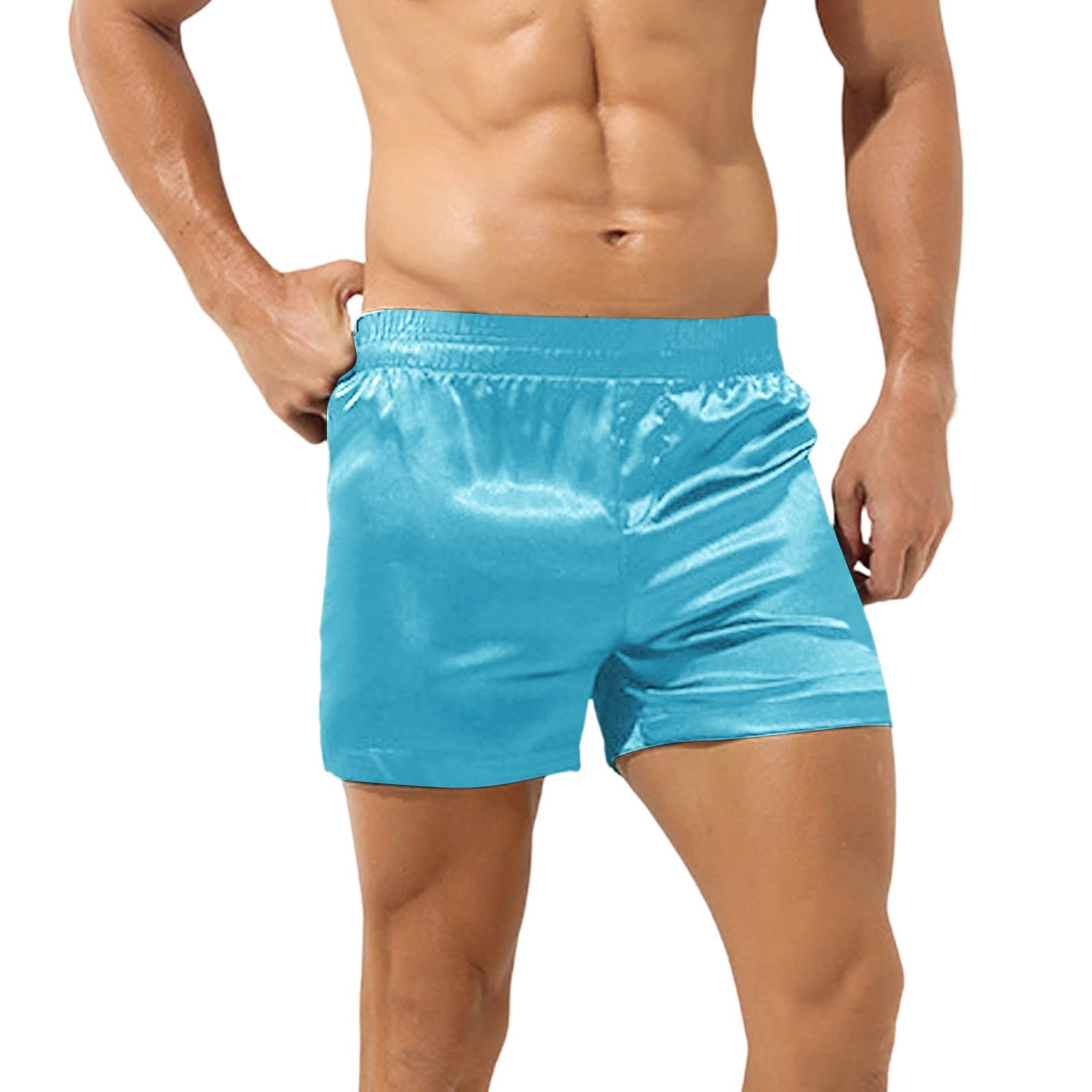 Uomo Raso Boxer Slip Boxer Lounge Pantaloncini Larga - Foto 3