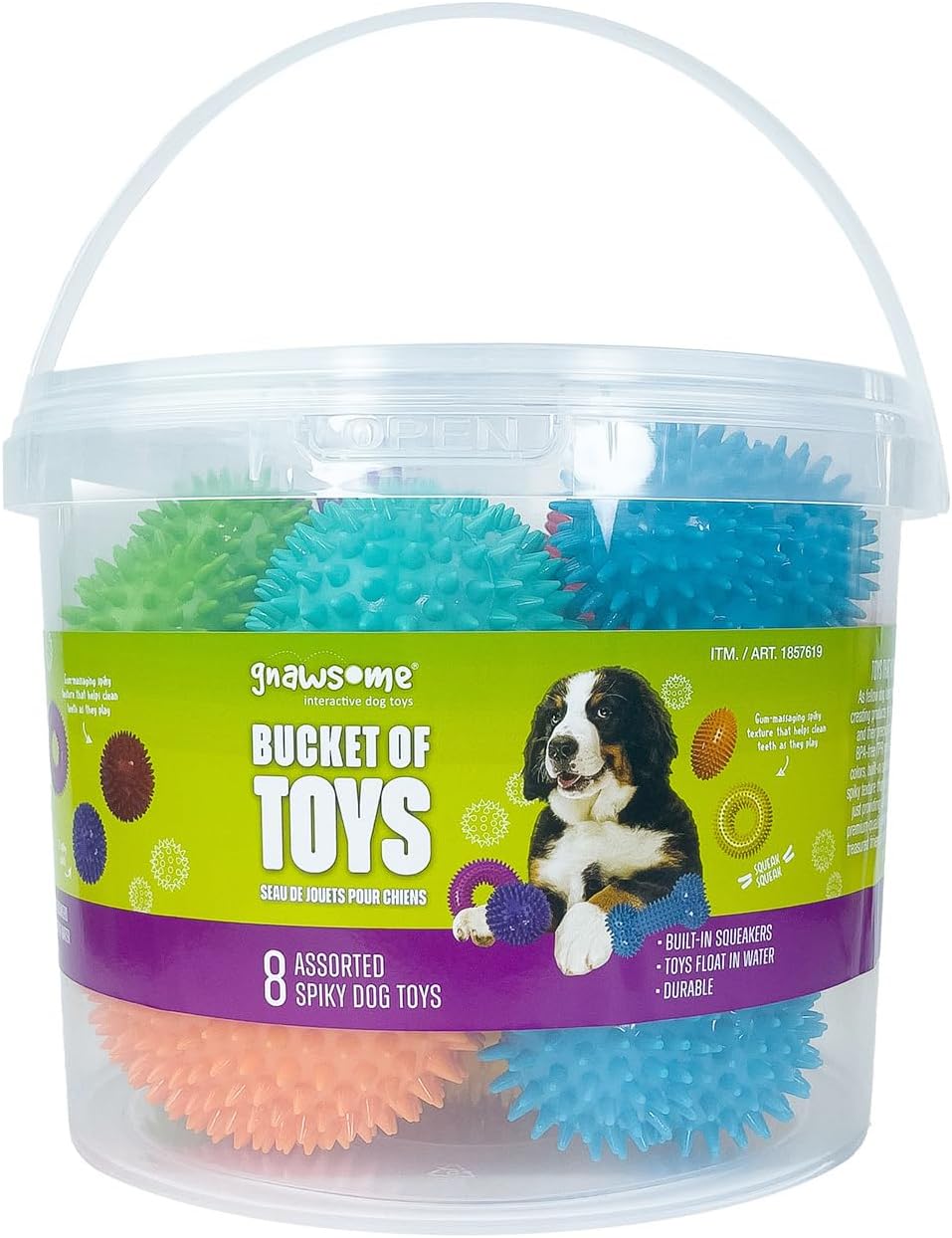 8ct Bucket of Spiky Toys- Variety Pack