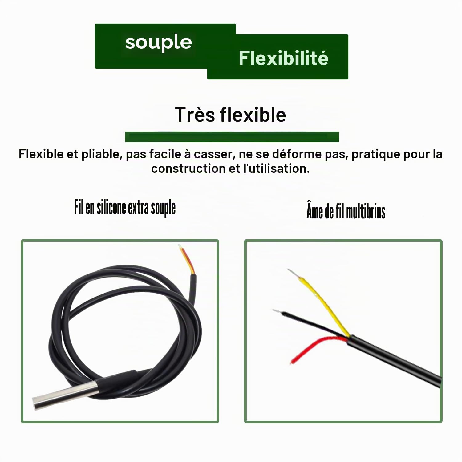Capteur de Température 5M Sonde Temperature 6 Pièces Sonde de Température Numérique Étanche en Acier Inoxydable Compatible avec Arduino et Raspberry Pi