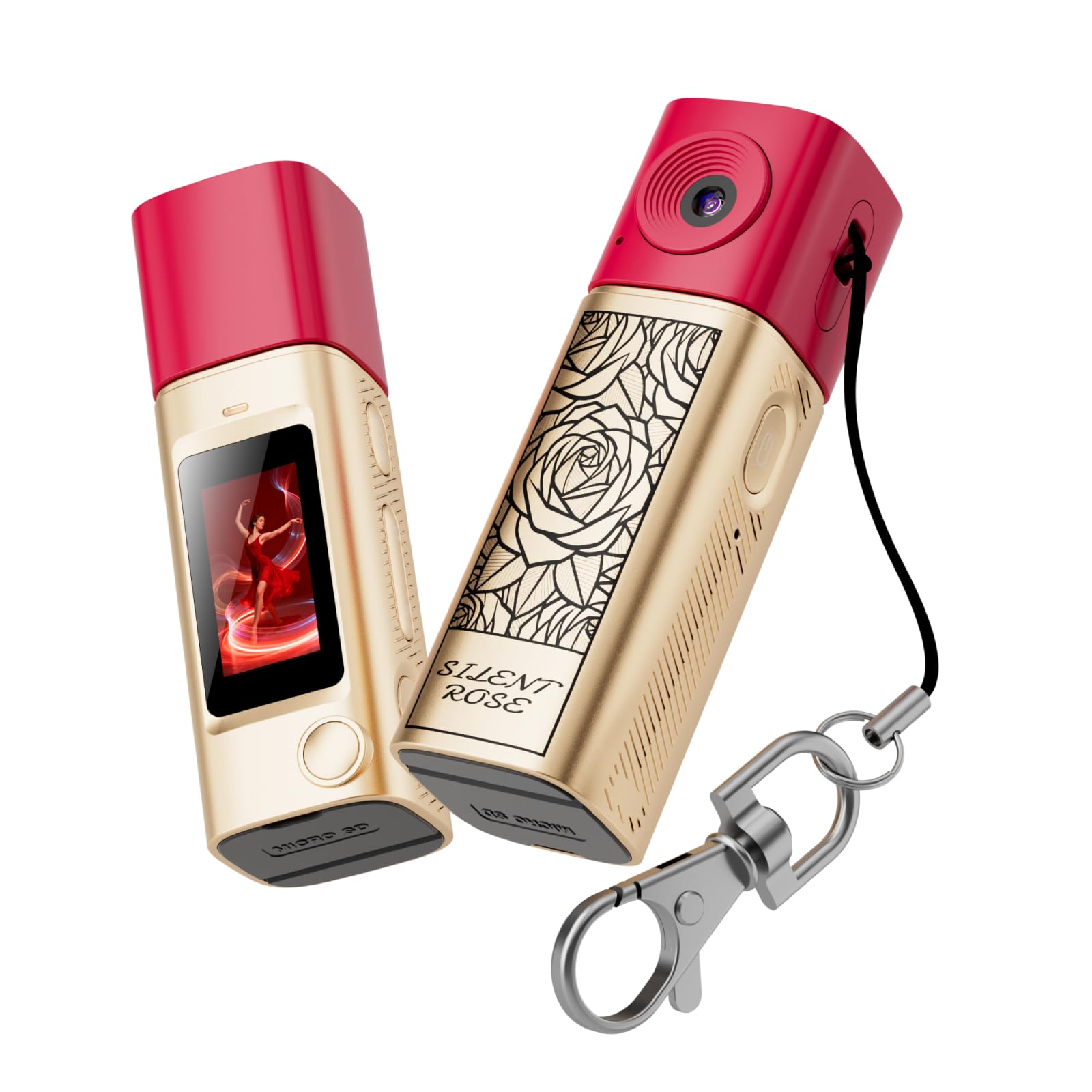 mini keychain digital camera with 32gb card g10-gold | compact size, keychain design, no card included, portable, mini camera