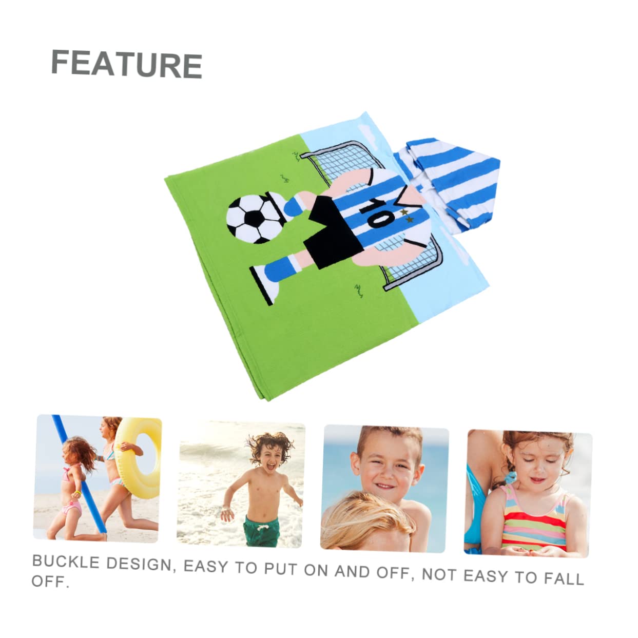 PRETYZOOM 2St Umhang Kinderumhang Kinderbad und Strand weiche Baumwolle Bademantel mit Kapuze handtücher Handtuch Badetuch Babyhandtücher Handtuchmantel für Green