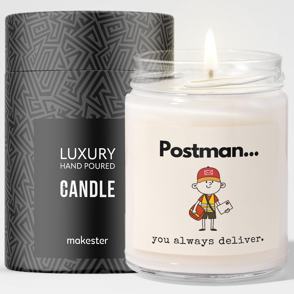 Postman Gifts - Luxury Soy Wax Candle - Vanilla, Jasmine, Sugared Almond - Makester — image 1