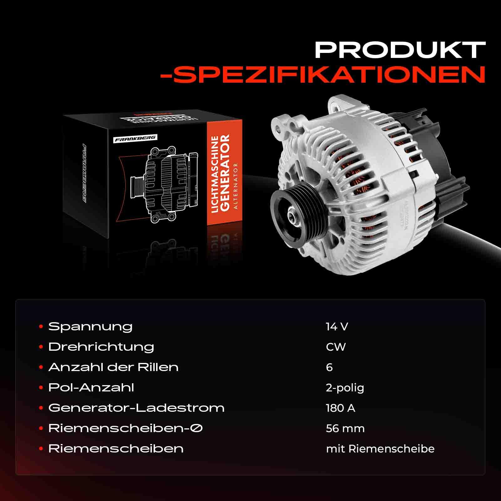 Frankberg Lichtmaschine Generator 180A 059903015R