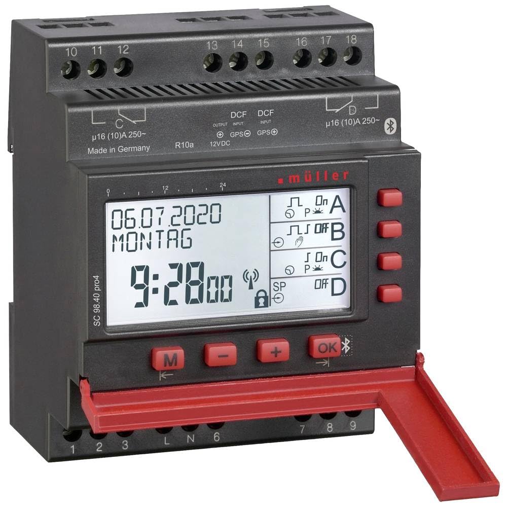 Müller SC 98.20 pro4 110-230V 50-60Hz Hutschienen-Zeitschaltuhr Digital 230V 16A/250V