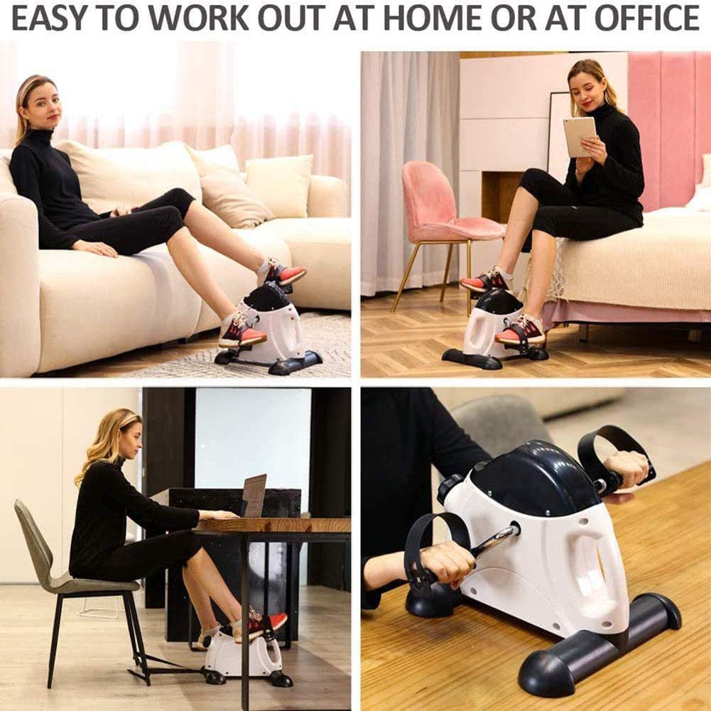Mini rower treningowy z regulowanym oporem Wyświetlacz LCD Urządzenie fitness do treningu nóg, poręczny, lekki, łatwy do przechowywania