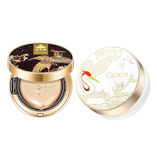 Catkin El juego de maquillaje de 2 piezas incluye BB Cream Air Cushion Foundation C02 y Dreamworld Air Makeup Polvo suelto C01