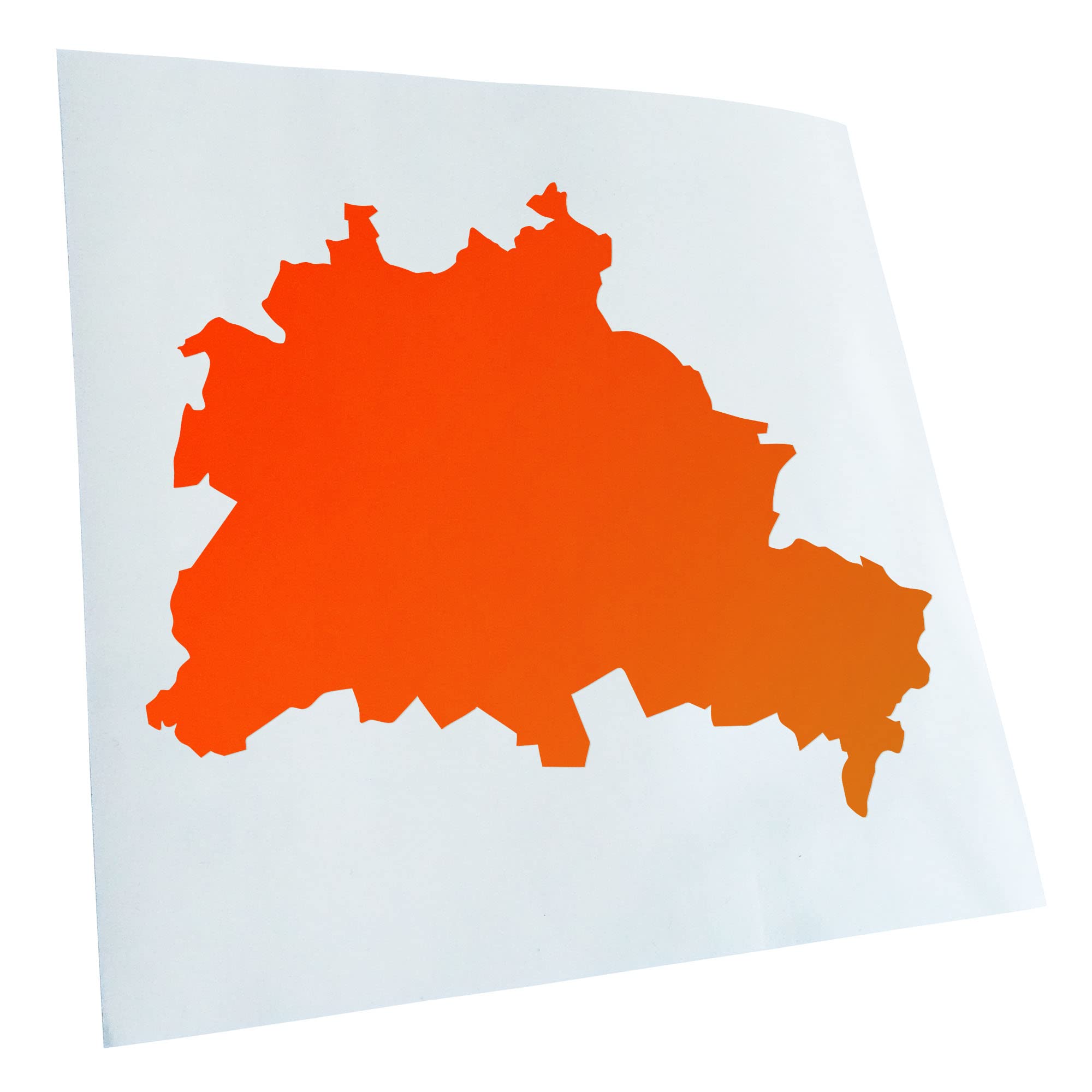 Kiwistar - Car Sticker - Neon Orange - 24 x 20 cm Berlin Germany Silhouette - Rear Window Car Sticker Weatherproof for Car Truck Moped Truck - Sticker Exterior Self-Adhesive Tuning Accessories for