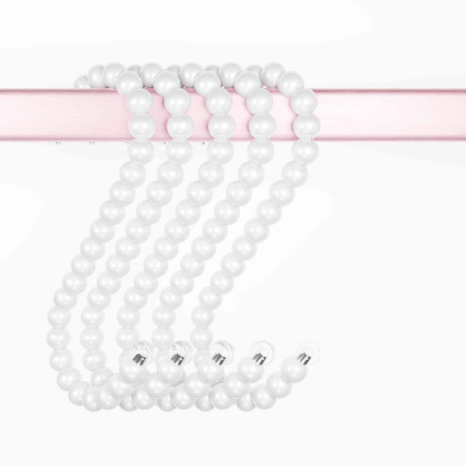 ULWSKY 10Pcs Pearl Hanging S Hooks,Kids Room Decoration Hook,Stylish Beads White Ornament S Hook,for Closets,Cloakroom Wardrobe, Decoration Clothing&Bag Shop, Shopping Mall