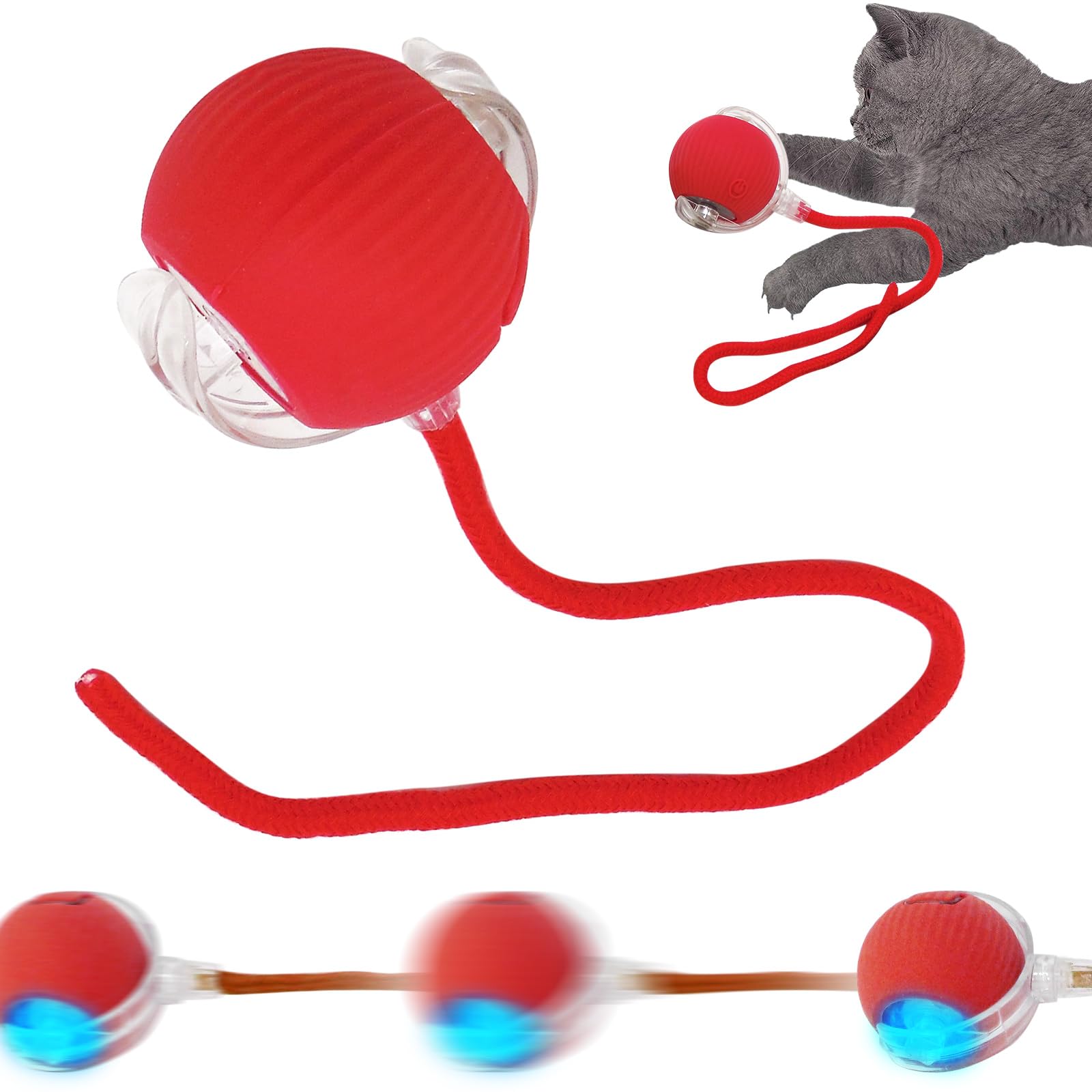 New Interactive Rolling Dog Ball Interactive Cat Toys for Indoor Cats 360 Smart Cat Toys Ball for Small