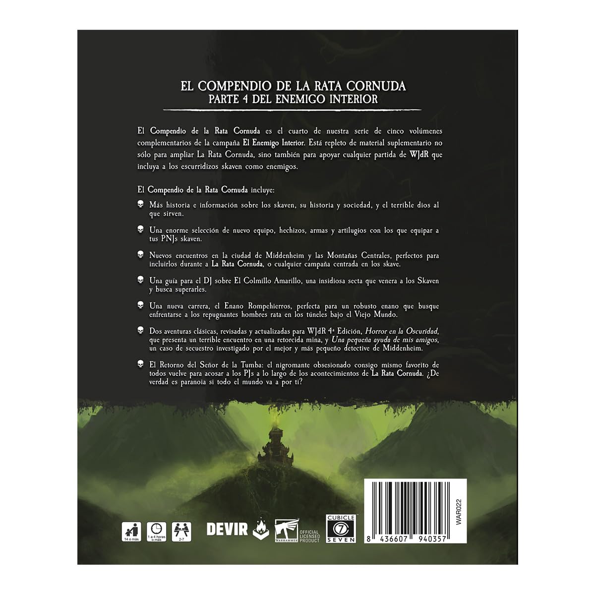 Devir - Warhammer: La Rata Cornuda, Compendio, Juego de rol, con Amigos, Estratégia (WFRATACOM)