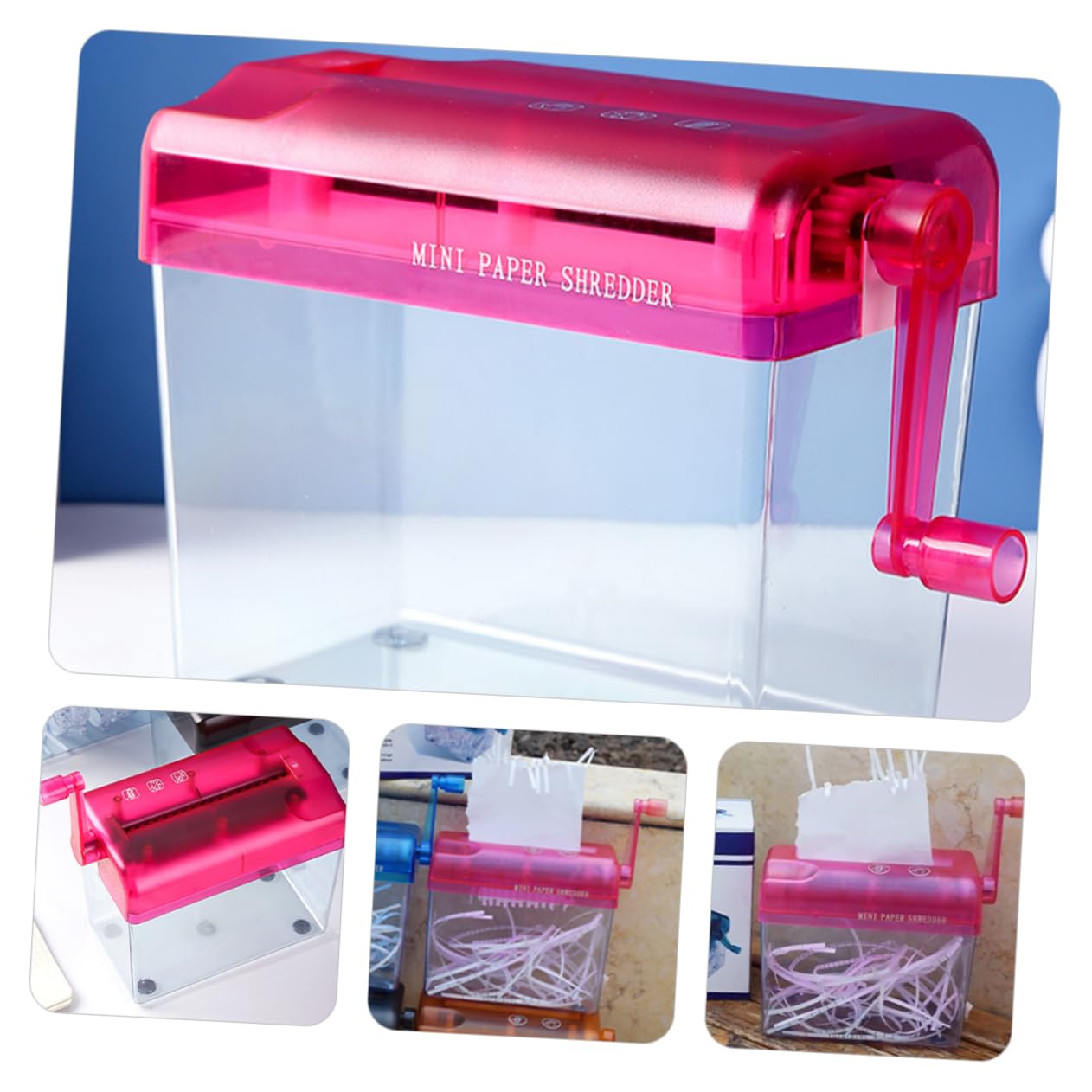 Happyyami Trituradora Manual De Papel Resistente y Compacta para Oficina y Hogar Trituradora Pequeña Portátil Sin Electricidad Accesorio Práctico De Mano para Uso Diario