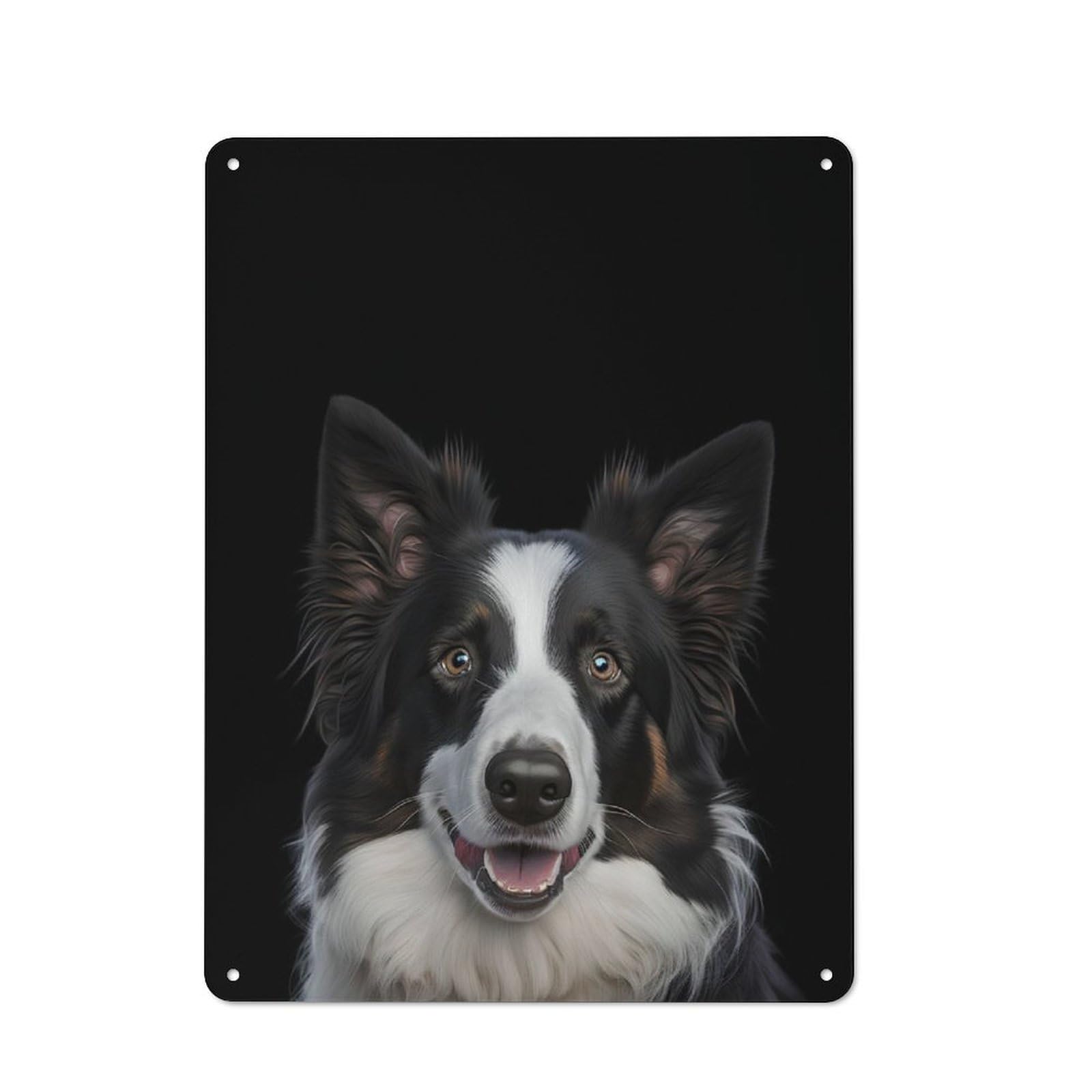 Junmoney Border Collie Dog Shed Style Metal Wall Decor 40X30cm, Tin Sign For Conservatory, Home Bar Or Utility Room