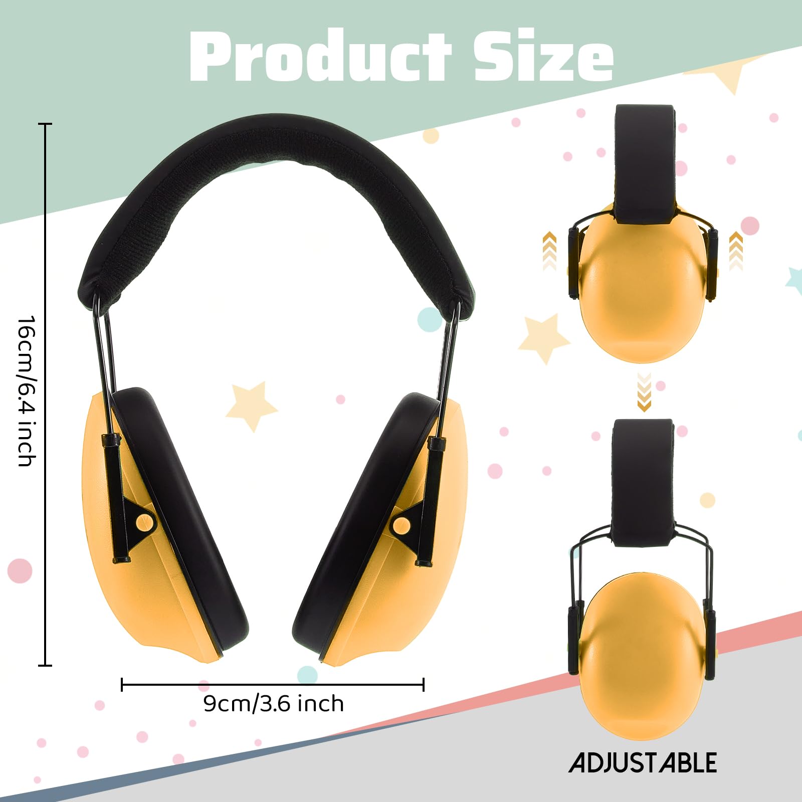 Amylove 6 auriculares con cancelación de ruido para niños, orejeras de reducción ajustable de 27 dB para autismo y niños pequeños