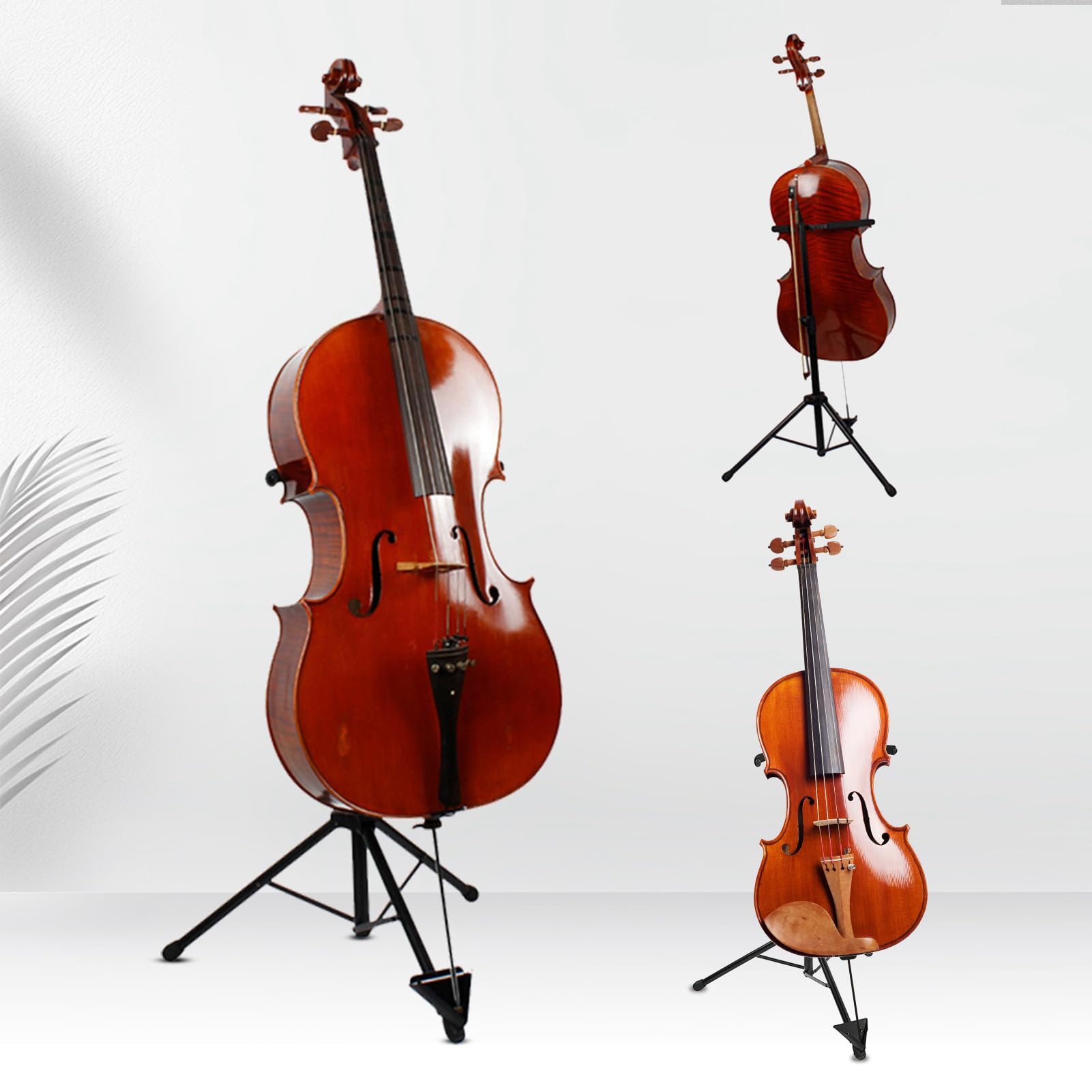 Support de violoncelle pliable et réglable Yosoo avec crochet pour archet - Stable et antidérapant - Compatible guitare - Acier inoxydable