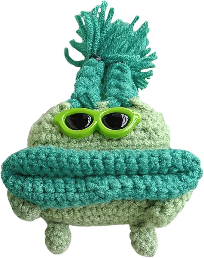 SGVAHY Furry Case for AirPods Pro 2nd/1st Generation Funny Cute 3D Cartoon Plush Design Sausage Mouth Green Soft Warm Fluffy Cover for Airpods 2