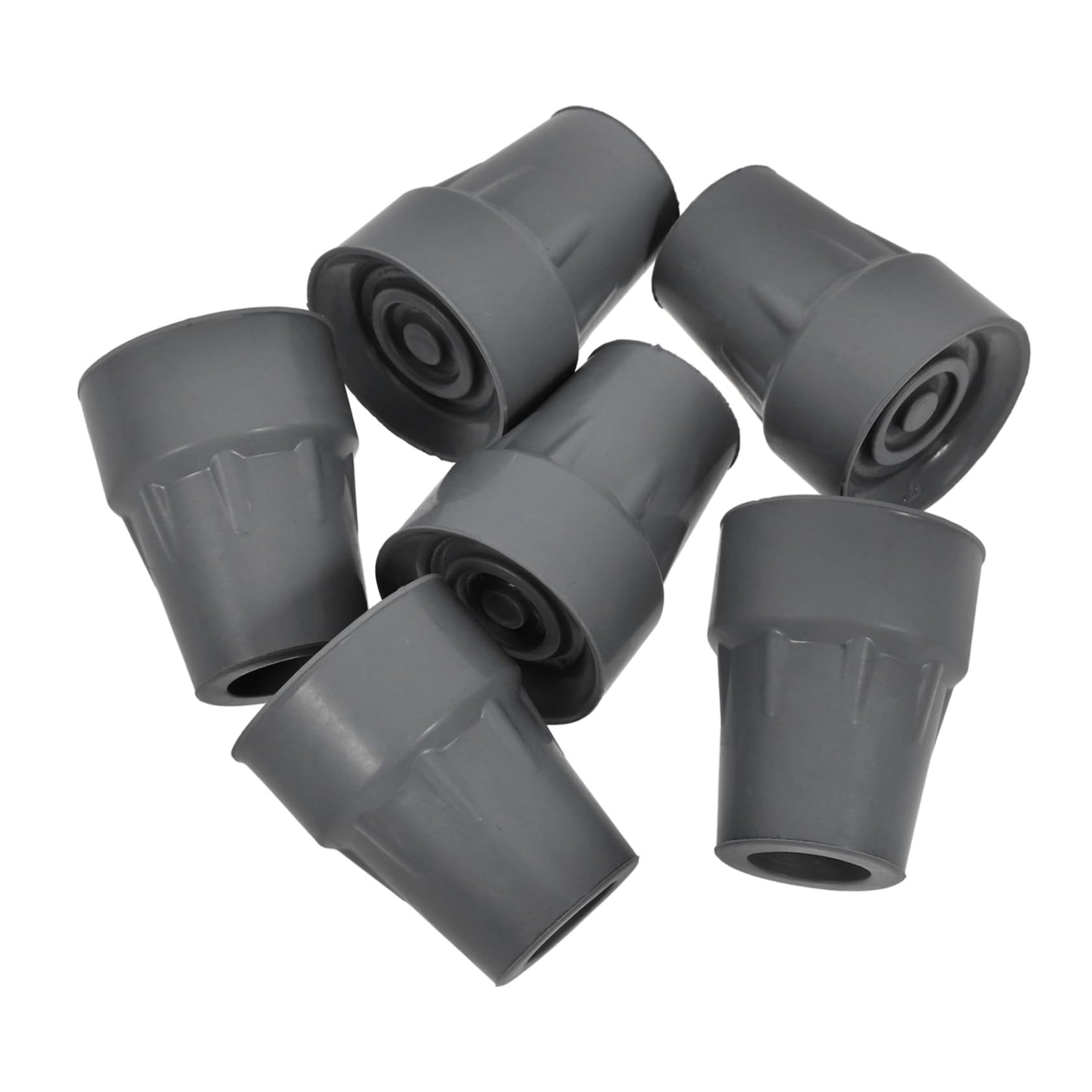 IWOWHERO 6pcs Crutches Crutch Pads for Armpit Replacement Crutch Feet Cap Walking Canes End Tips Self Standing Cane Tip Walking Pole Tip Replacement Cane Replacement Tips Grey Rubber