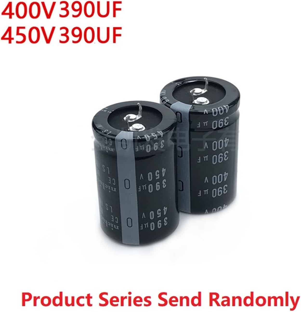 2Pcs 390uF 400V 390uF 450V 400v390uf 450V390UF 25x45/50 30X35/40/45/50 35X30/35/40/50 Snap-in PSU Capacitor(400V390uF 25x50 2Pcs-01)