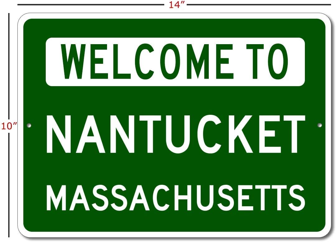 Nantucket, Massachusetts - Welcome to US City State Sign - Metal Street Sign, Man Cave Wall Decor, Personalized Idea, US City Welcome Sign - 10x14 inches image 2