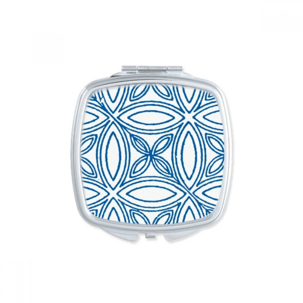 Miroir portable carré bleu motif fleur Talavera fini les verres brisés