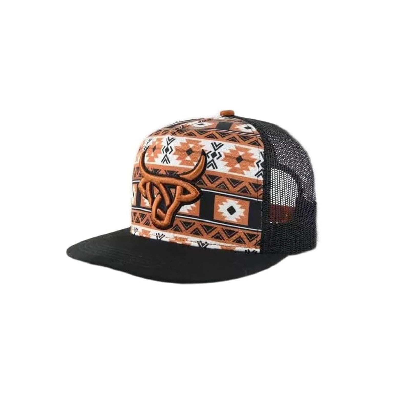 Lost Calf 3D Logo Aztec Black Print - Hats Cap