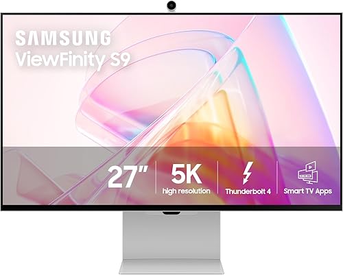 Samsung Monitor de computadora ViewFinity serie S9 5K de 27 pulgadas, Thunderbolt 4, DisplayPort, pantalla mate, cámara Slimfit 4K, diseño delgado
