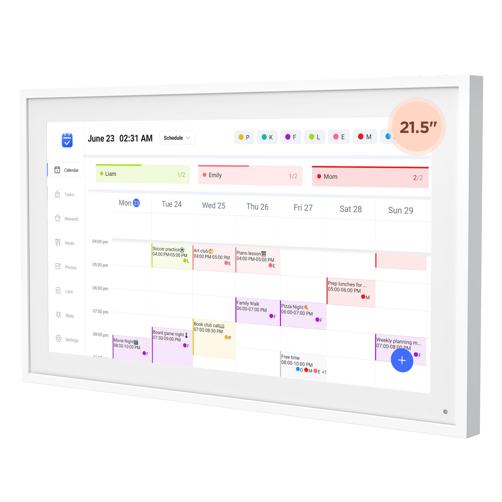 DASFIWO 21.5-Inch Smart Digital Calendar