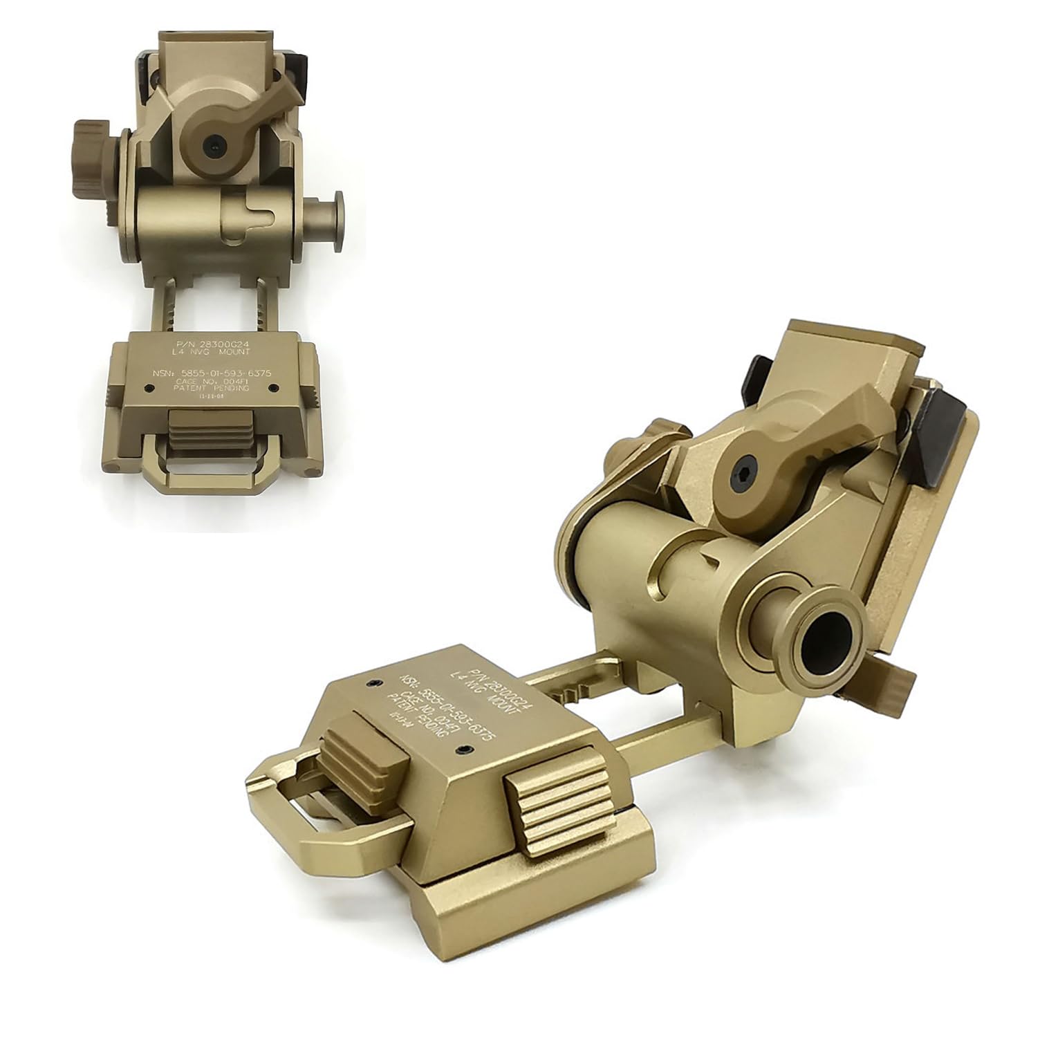 PVS15 PVS18 GPNVG18 Night Vision Goggles Mount?Adjustable Tactical Helmet Mount?for L4G24 NVG Metal Helmet Mount?CNC Aluminum (DE)