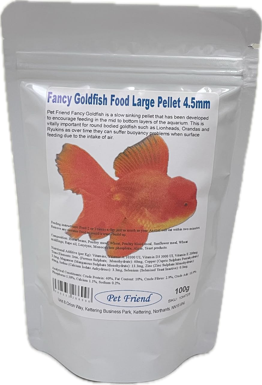 Pet Friend Fancy Goldfish Food 4.5mm Large Pellet 100g Sinking Food