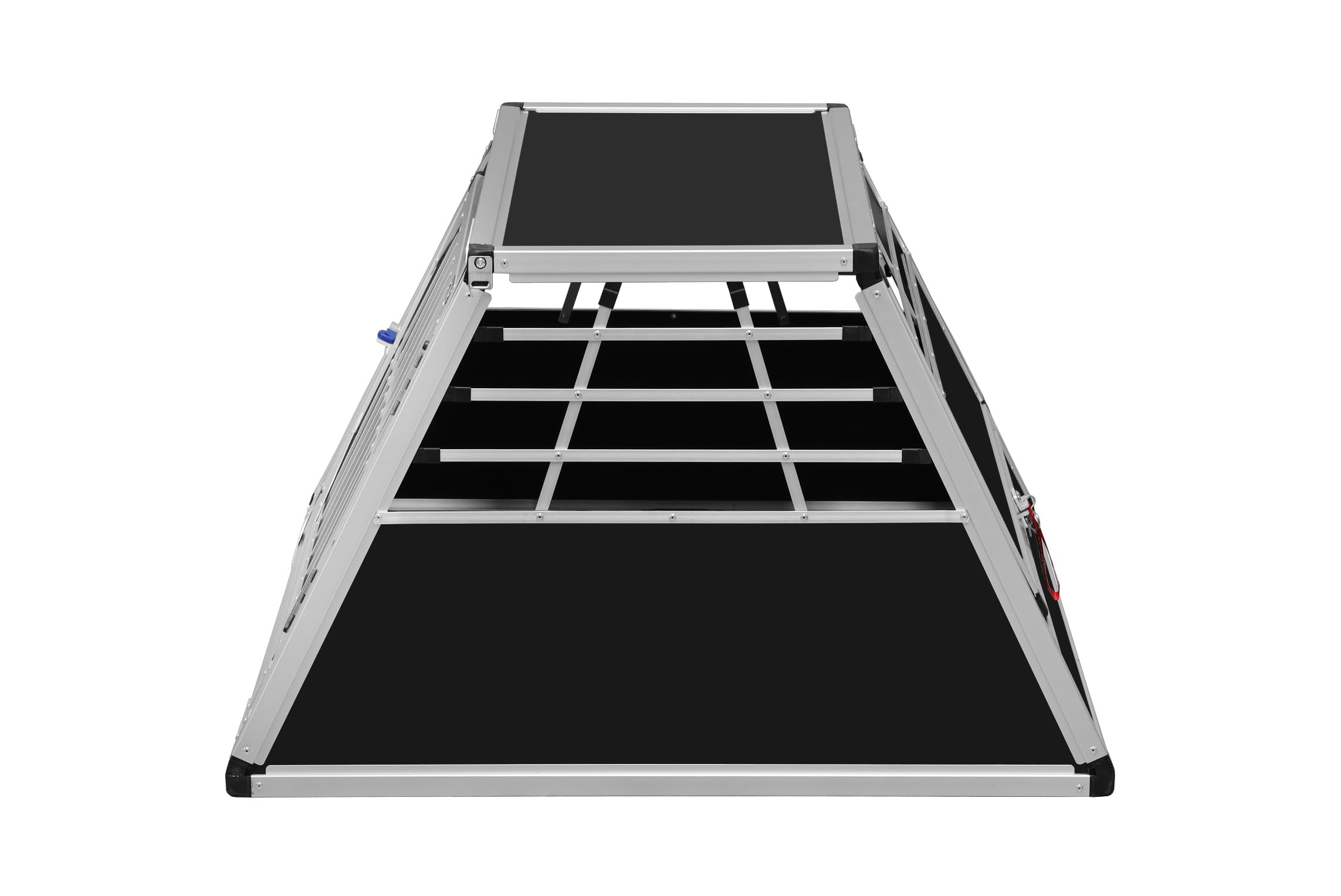 ALPUNA Transportbox N82 – Aluminium Hundebox 95×93×58 cm, Auto Hundebox mit Notausstieg, sicherer Hundetransport im Kofferraum mit Stoßstangenschutz