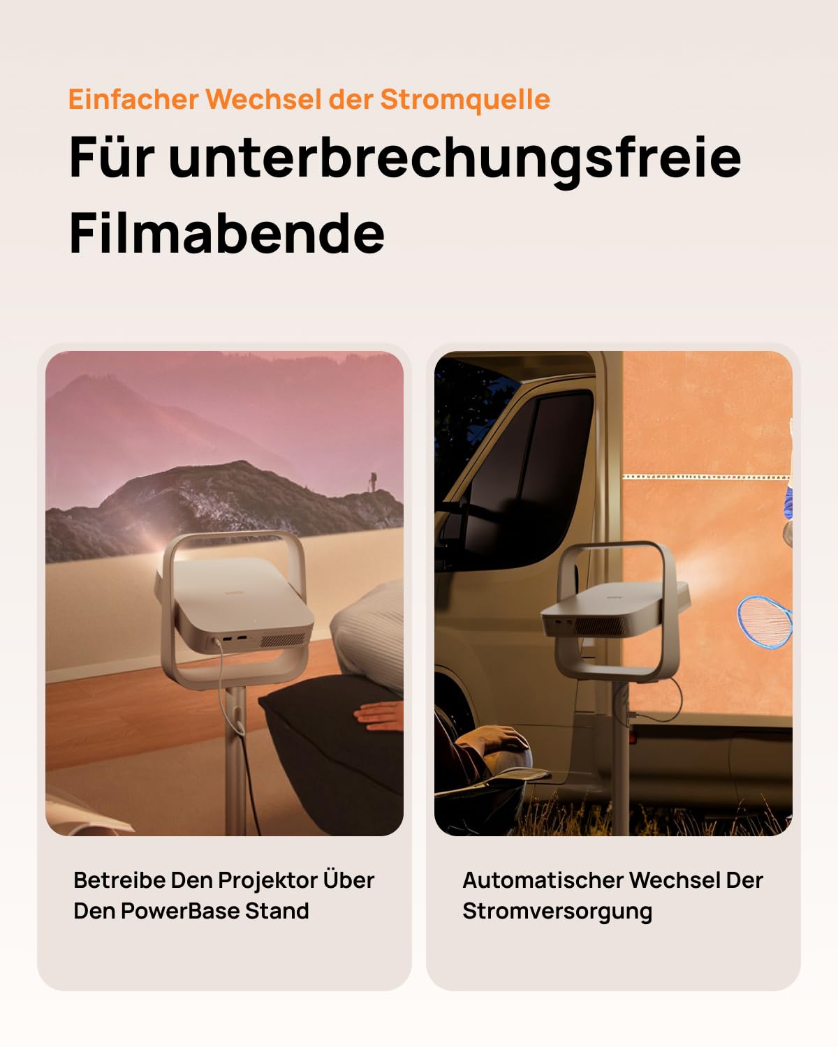 XGIMI PowerBase Standfuß (Neu), Schnelle Befestigung, Leicht & Tragbar | 20.000mAh Akku, 65W Power Delivery, 2,5h Laufzeit, Kompatibel MoGo 2 Pro (New), MoGo 3 Pro und Elfin Flip Plus Beamer