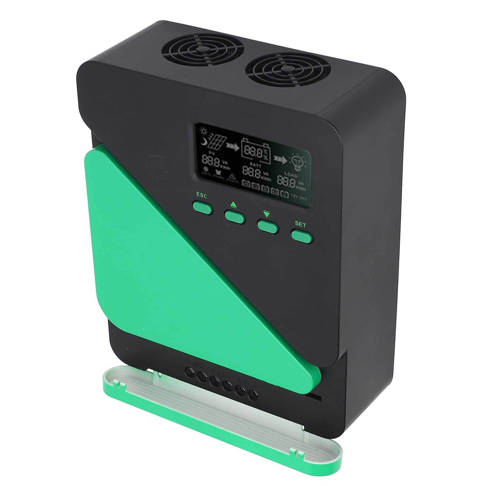 Ejoyous Regolatore di Carica Solare MPPT, Regolatore di Carica Pannello Solare ABS 12V 24V Automatico con Display LCD Retroilluminato, Doppia USB 5V 3A, Ingresso VOC 100V per Sistemi Solari Esterni