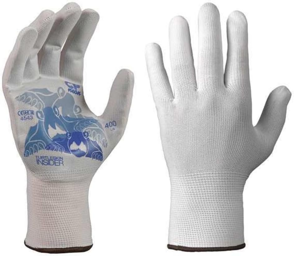 TURTLESKIN Glove Liners,Nylon/Polyester,XL,Wht,PR